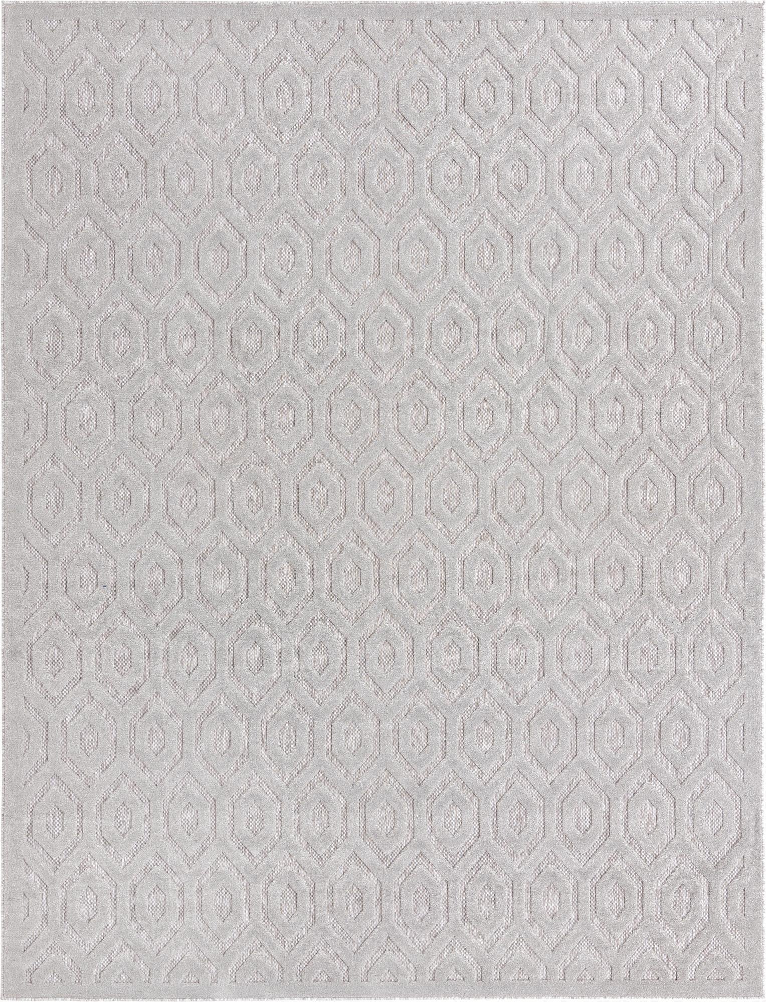 9' x 12'  Washable Trellis Textured Indoor / Outdoor Rug