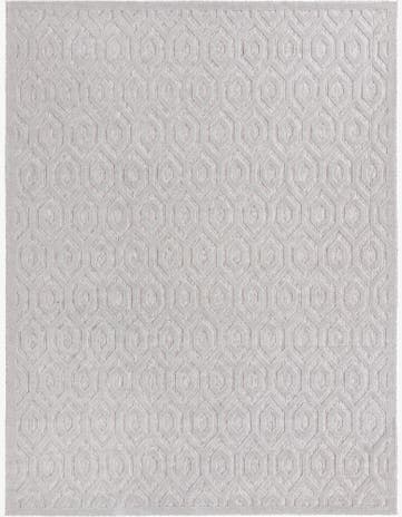 Grey Easy-Clean Trellis Textured Indoor / Outdoor Rug