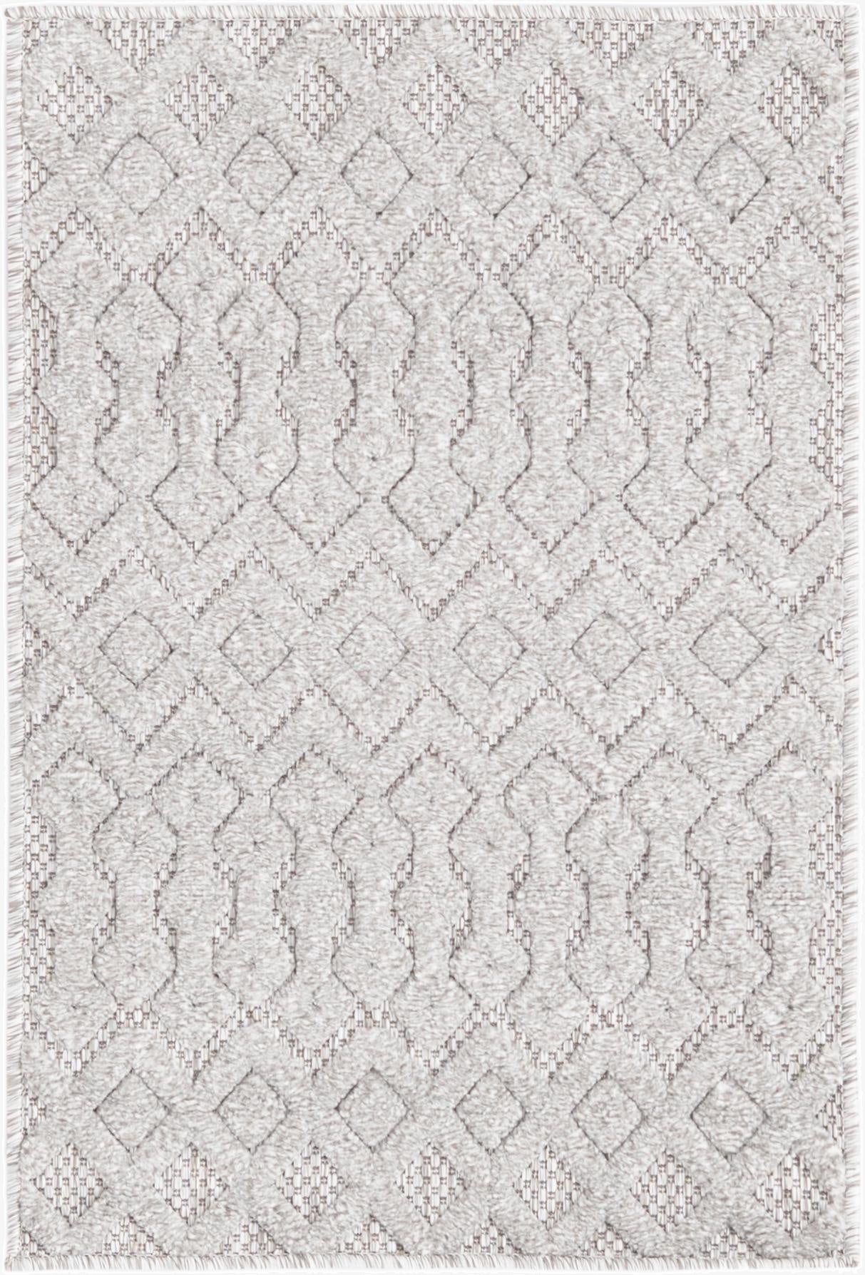 2' x 3'  Washable Trellis Textured Indoor / Outdoor Rug