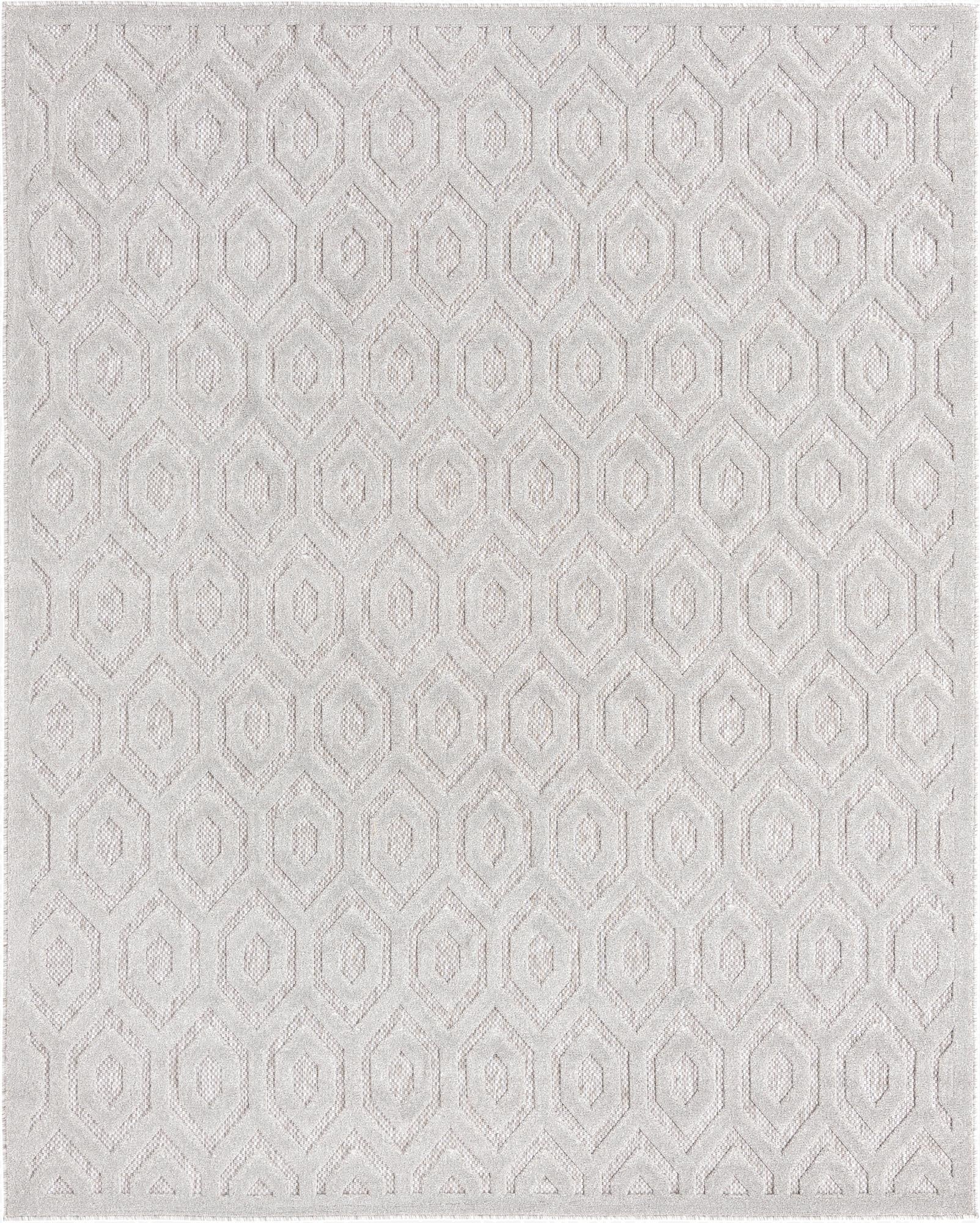 7' 10 x 10'  Washable Trellis Textured Indoor / Outdoor Rug