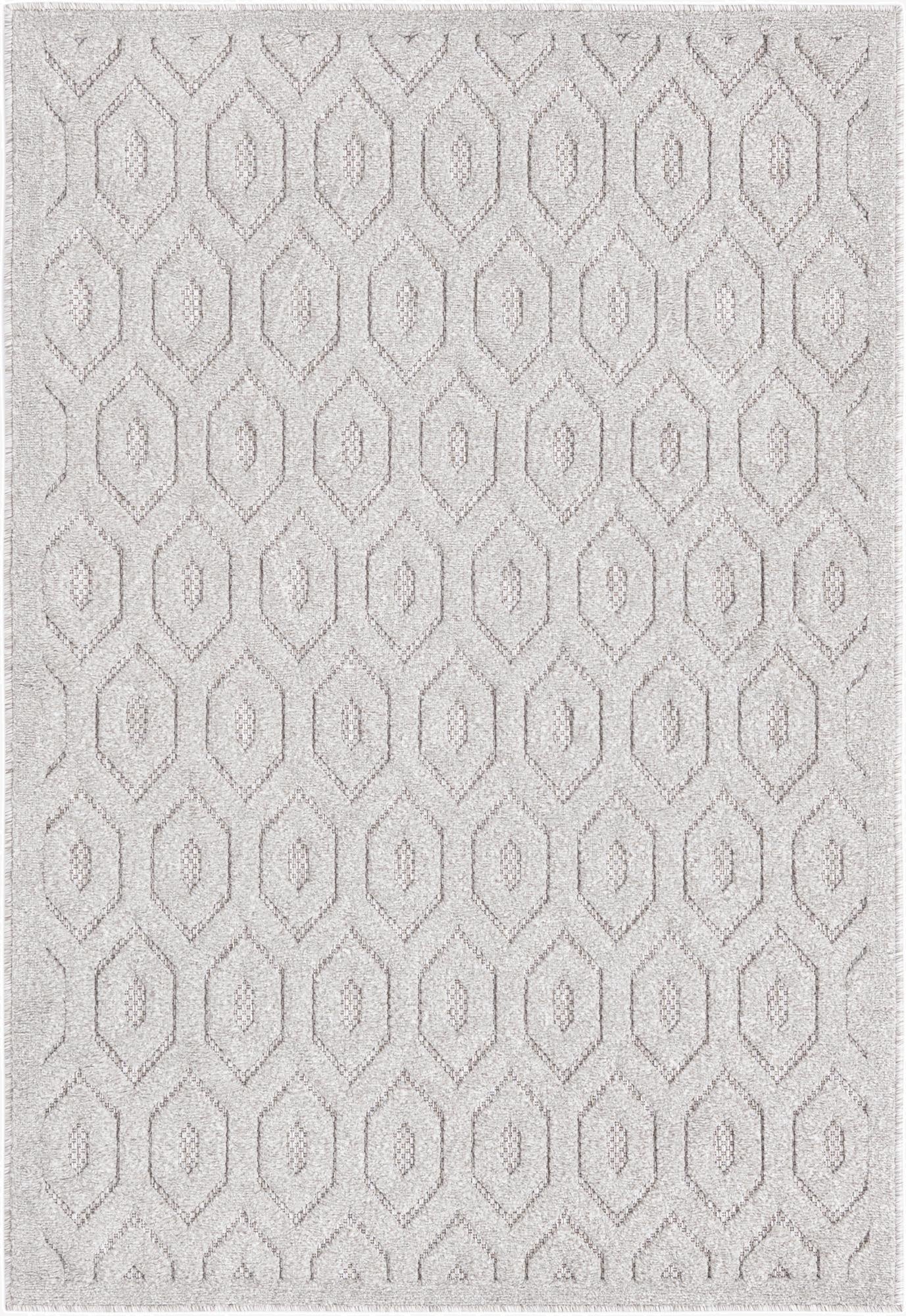 4' x 6'  Washable Trellis Textured Indoor / Outdoor Rug