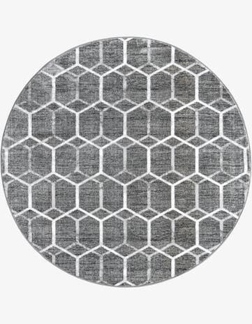 7' x 7' Lattice Trellis Round Rug