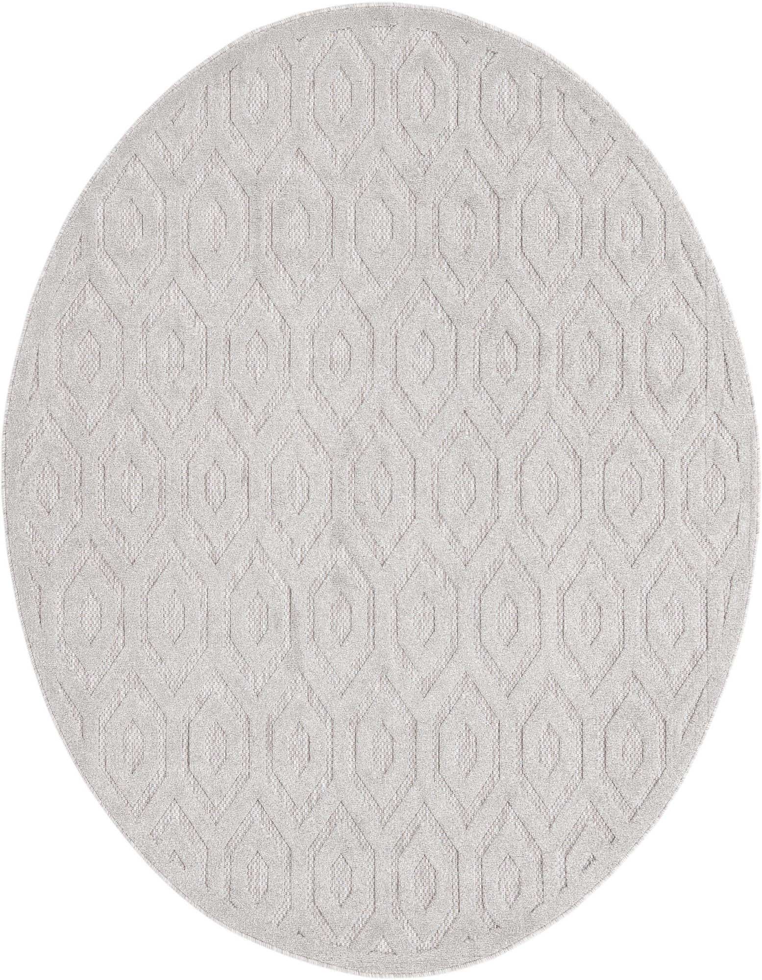 7' x 7' Easy-Clean Trellis Textured Indoor / Outdoor Round Rug