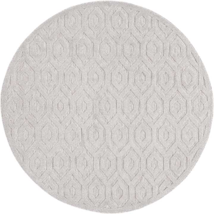 7' x 7' Easy-Clean Trellis Textured Indoor / Outdoor Round Rug