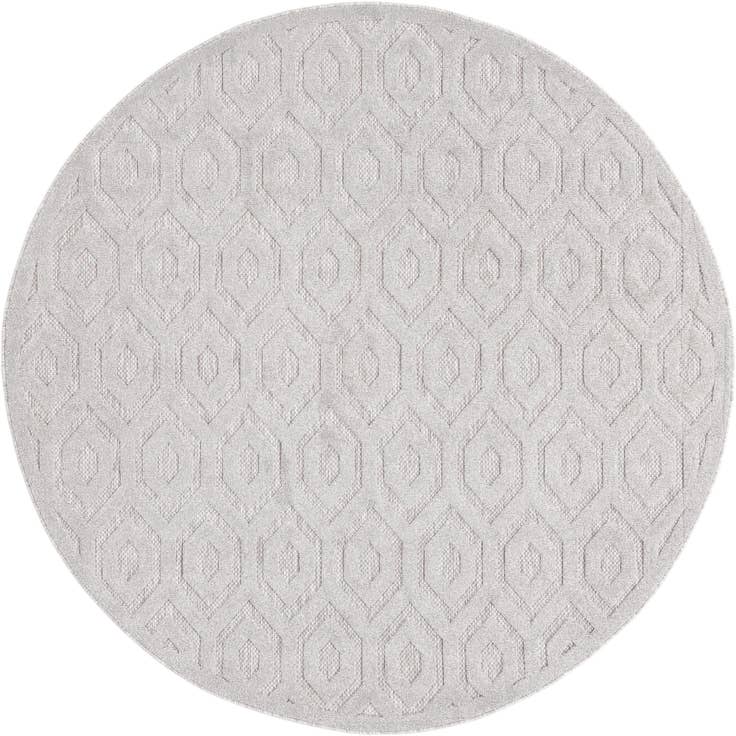 Detail image of 7' x 7' Easy-Clean Trellis Textured Indoor / Outdoor Round Rug