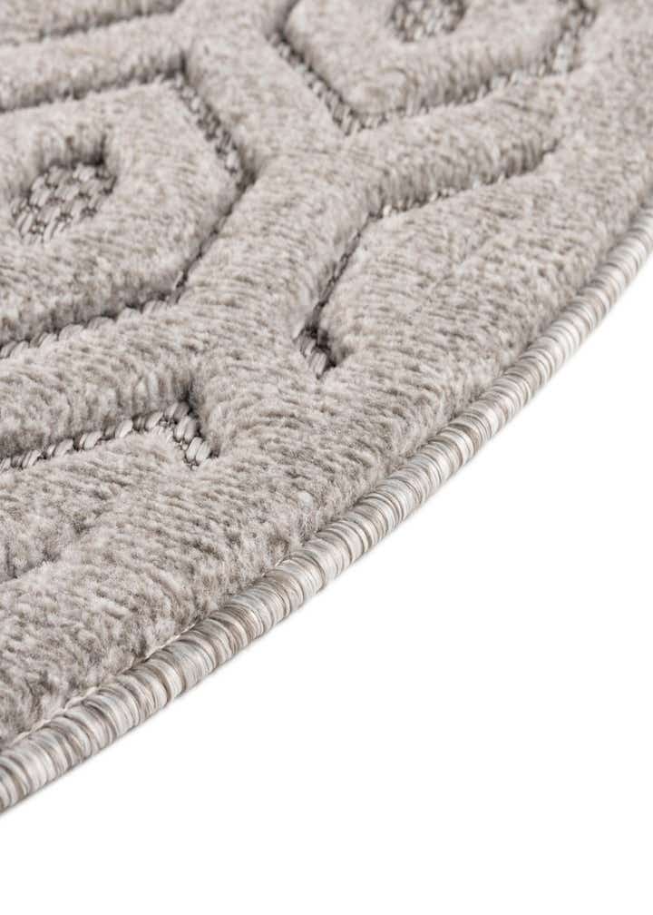 3' x 3' Easy-Clean Trellis Textured Indoor / Outdoor Round Rug