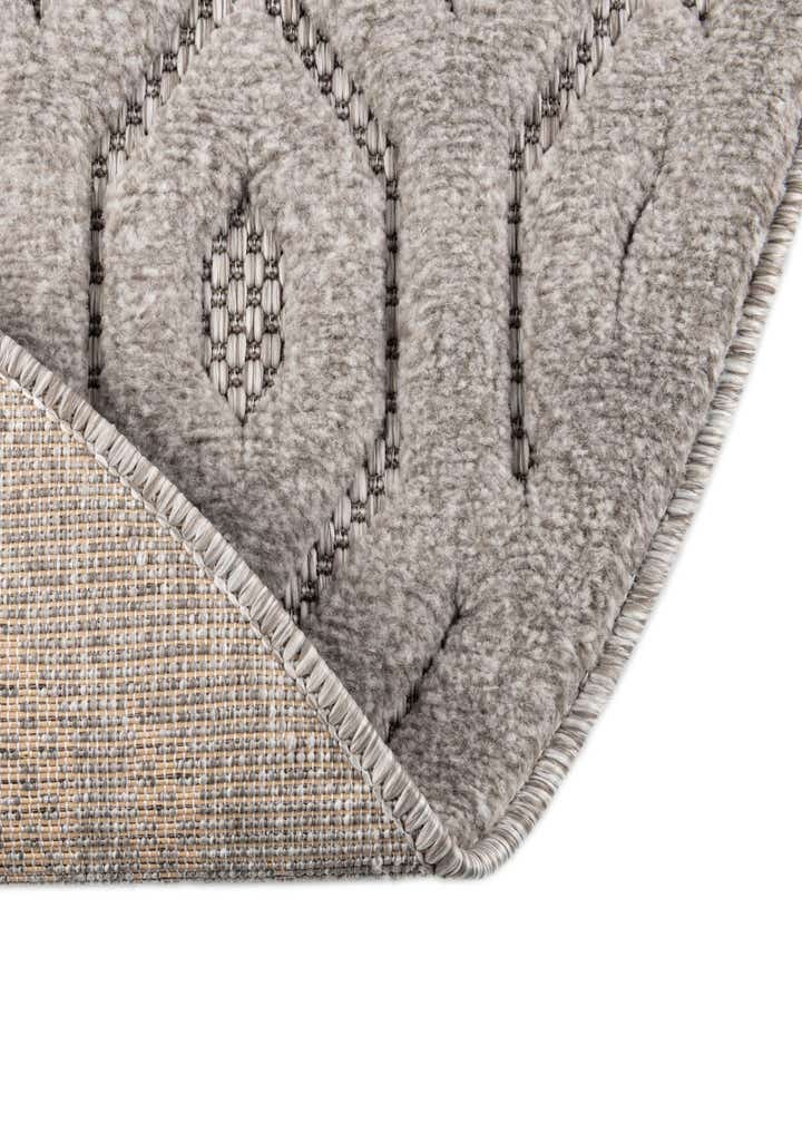 3' x 3' Easy-Clean Trellis Textured Indoor / Outdoor Round Rug