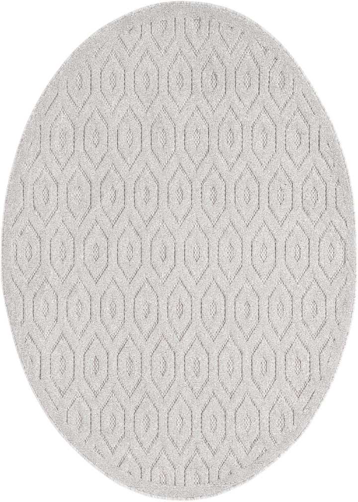 5' 3 x 5' 3 Easy-Clean Trellis Textured Indoor / Outdoor Round Rug
