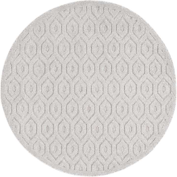 5' 3 x 5' 3 Easy-Clean Trellis Textured Indoor / Outdoor Round Rug