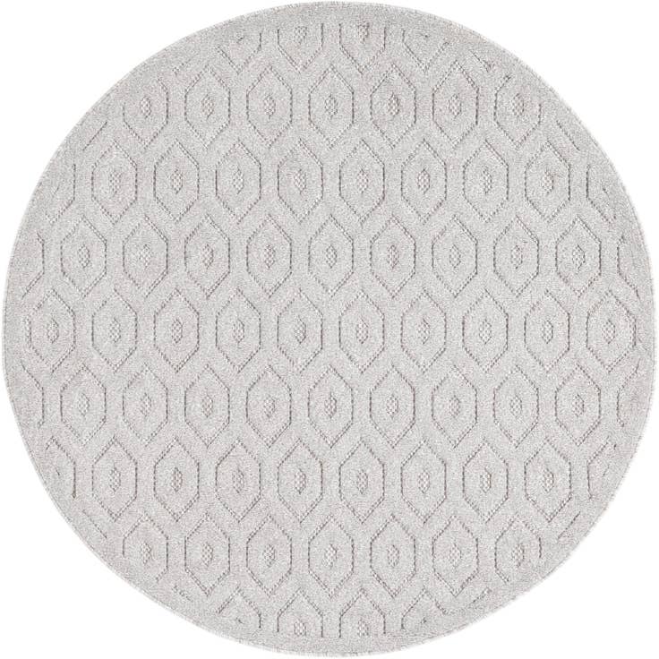Detail image of 5' 3 x 5' 3 Easy-Clean Trellis Textured Indoor / Outdoor Round Rug