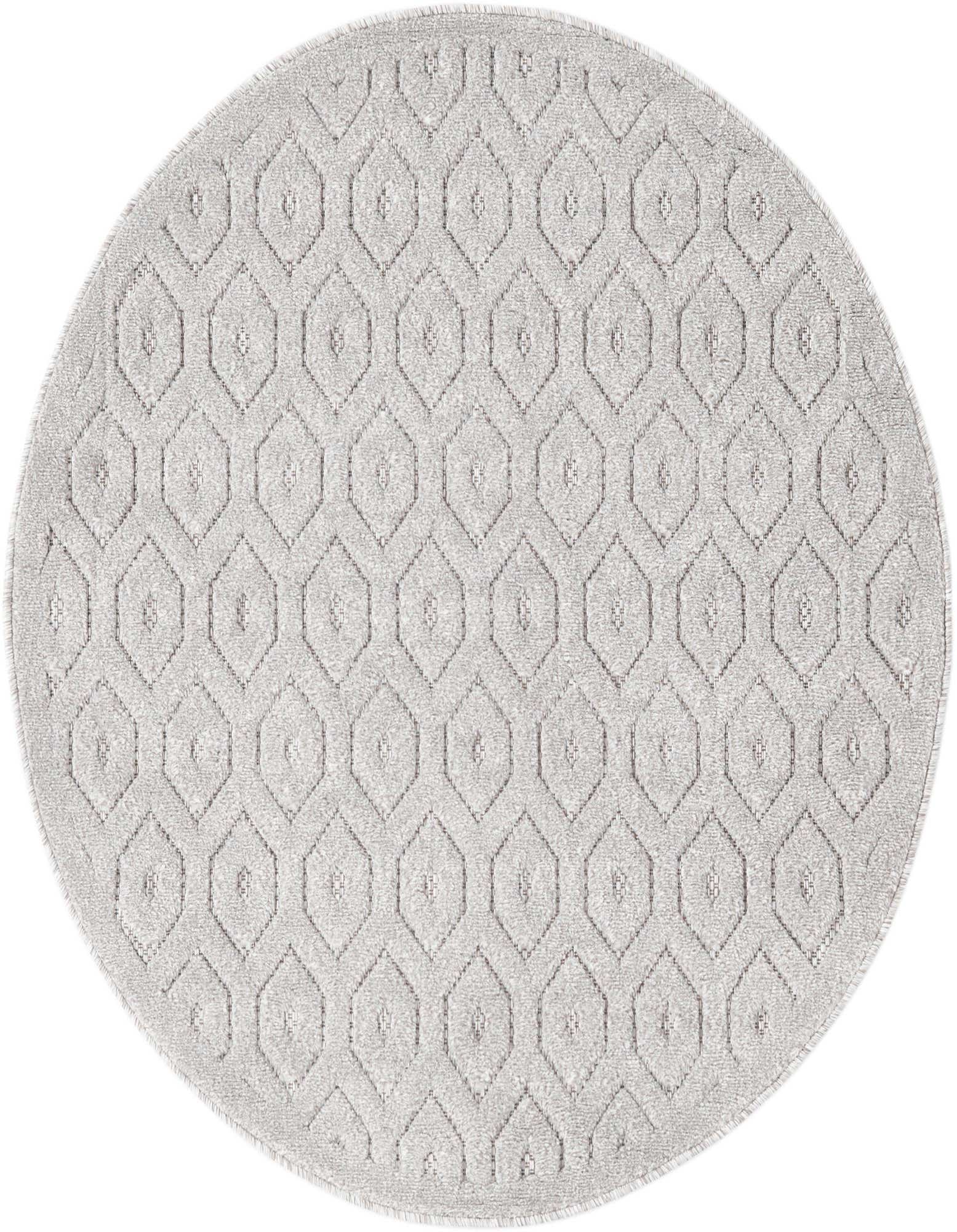 4' x 4' Easy-Clean Trellis Textured Indoor / Outdoor Round Rug