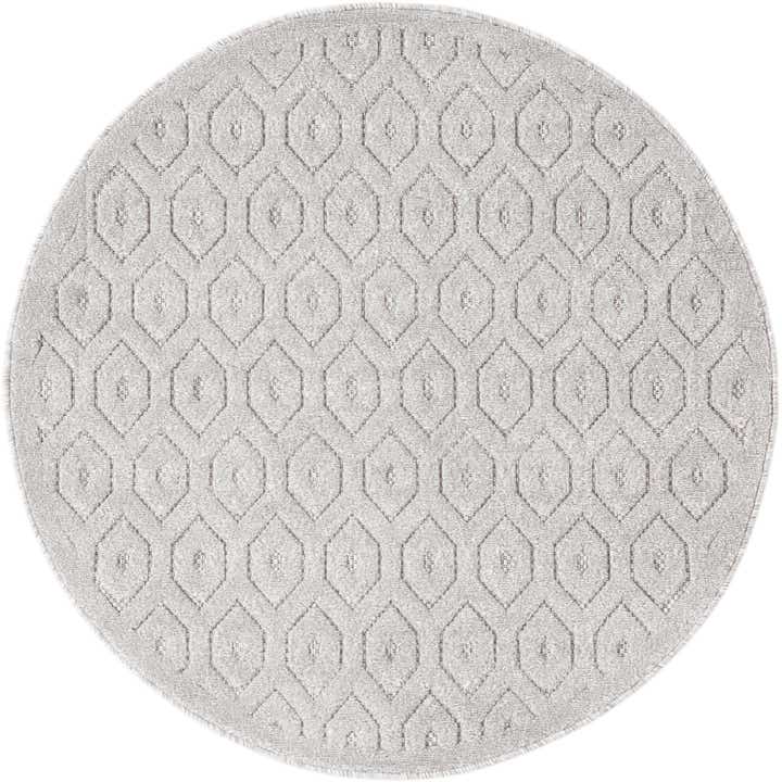4' x 4' Easy-Clean Trellis Textured Indoor / Outdoor Round Rug