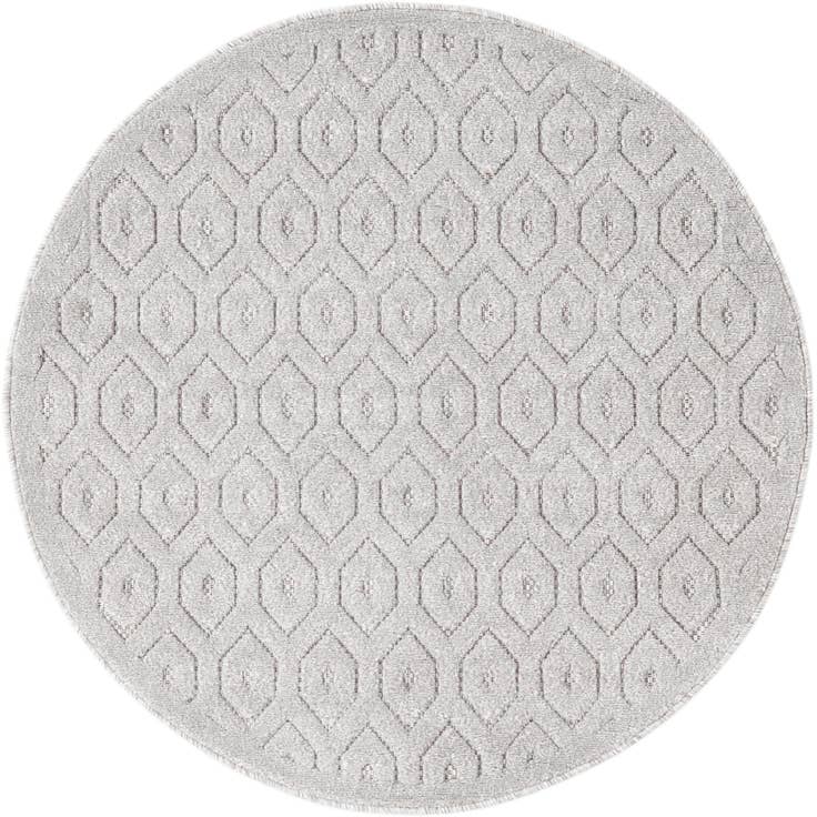 Detail image of 4' x 4' Easy-Clean Trellis Textured Indoor / Outdoor Round Rug