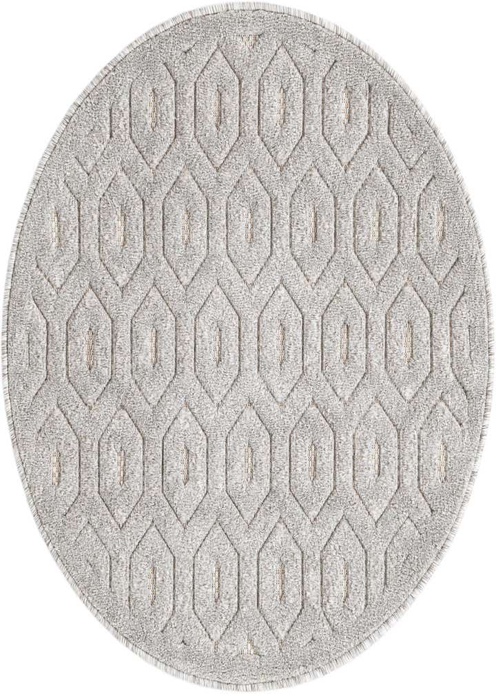 3' x 3' Easy-Clean Trellis Textured Indoor / Outdoor Round Rug