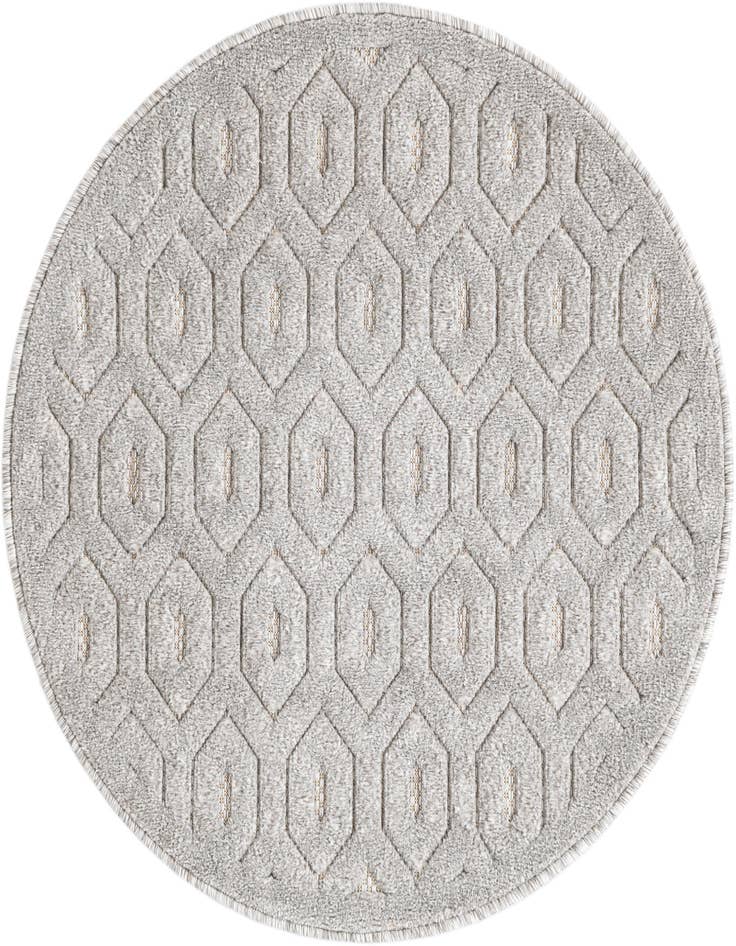 Detail image of 3' x 3' Easy-Clean Trellis Textured Indoor / Outdoor Round Rug
