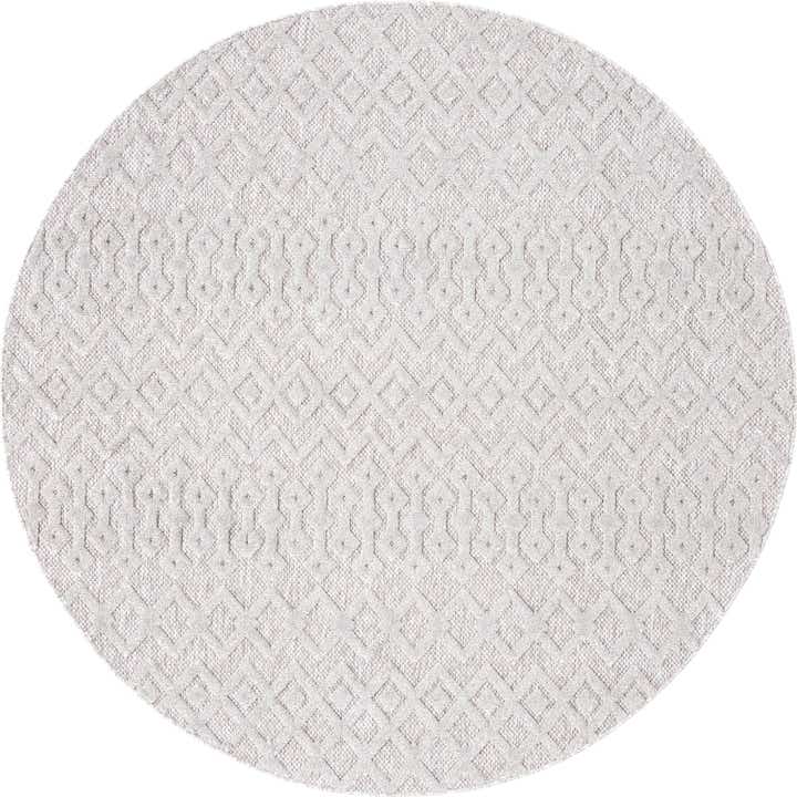 7' x 7' Easy-Clean Trellis Textured Indoor / Outdoor Round Rug