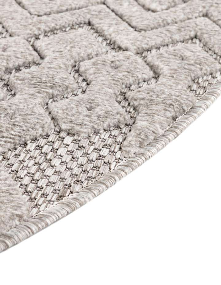 7' x 7' Easy-Clean Trellis Textured Indoor / Outdoor Round Rug