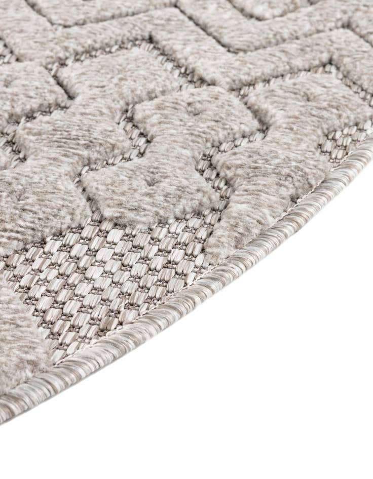 Detail image of 4' x 4' Easy-Clean Trellis Textured Indoor / Outdoor Round Rug