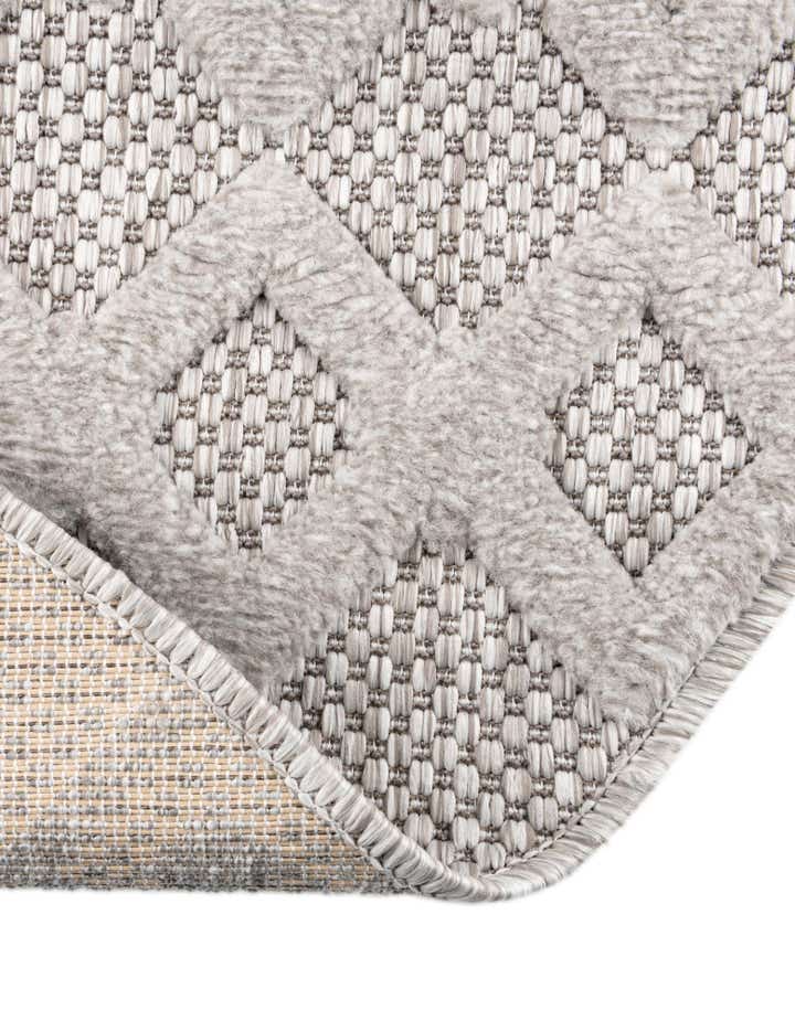 7' x 7' Easy-Clean Trellis Textured Indoor / Outdoor Round Rug