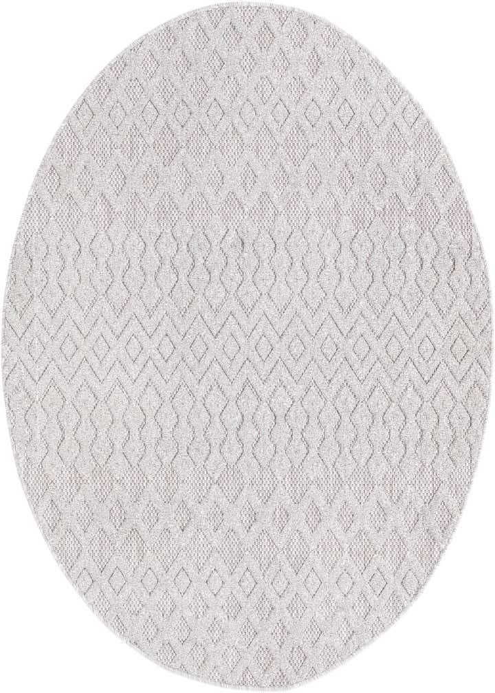 5' 3 x 5' 3 Easy-Clean Trellis Textured Indoor / Outdoor Round Rug