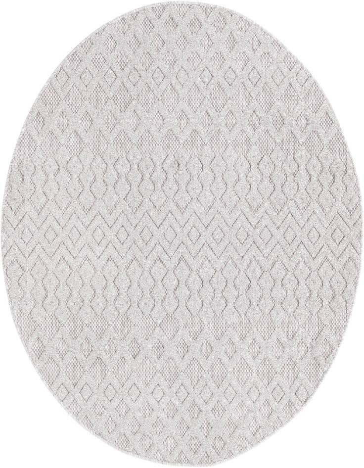 Detail image of 5' 3 x 5' 3 Easy-Clean Trellis Textured Indoor / Outdoor Round Rug