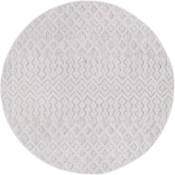 5' 3 x 5' 3 Easy-Clean Trellis Textured Indoor / Outdoor Round Rug