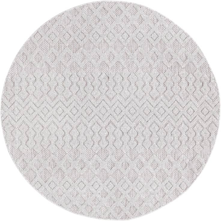 Detail image of 5' 3 x 5' 3 Easy-Clean Trellis Textured Indoor / Outdoor Round Rug