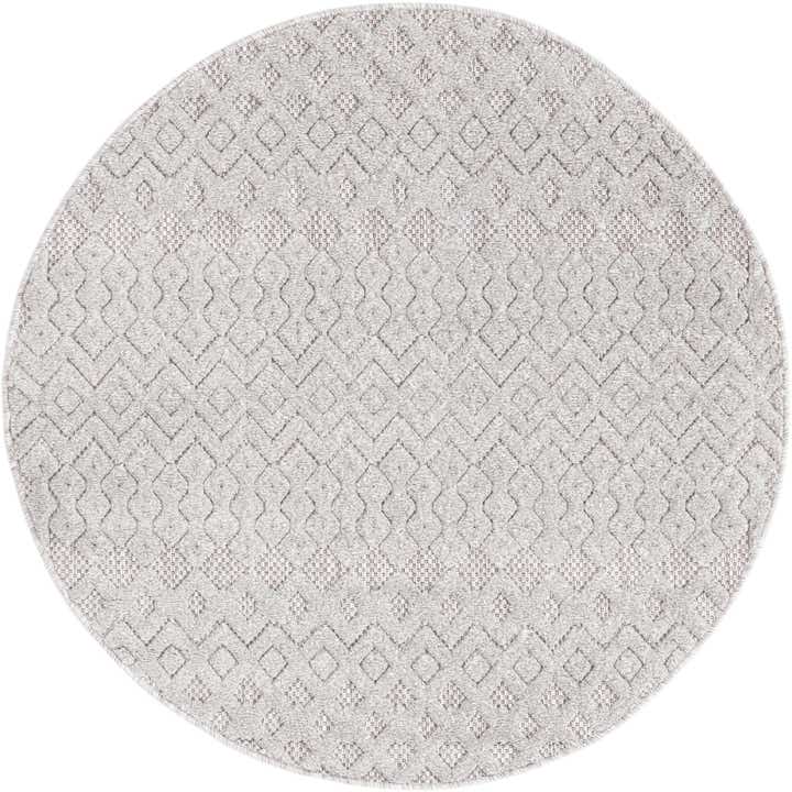 4' x 4' Easy-Clean Trellis Textured Indoor / Outdoor Round Rug