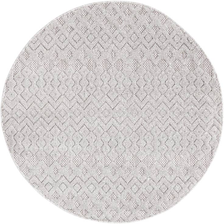 Detail image of 4' x 4' Easy-Clean Trellis Textured Indoor / Outdoor Round Rug