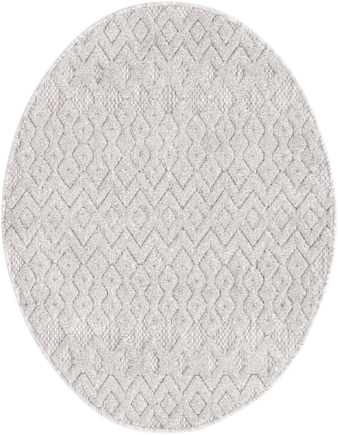 3' x 3' Easy-Clean Trellis Textured Indoor / Outdoor Round Rug