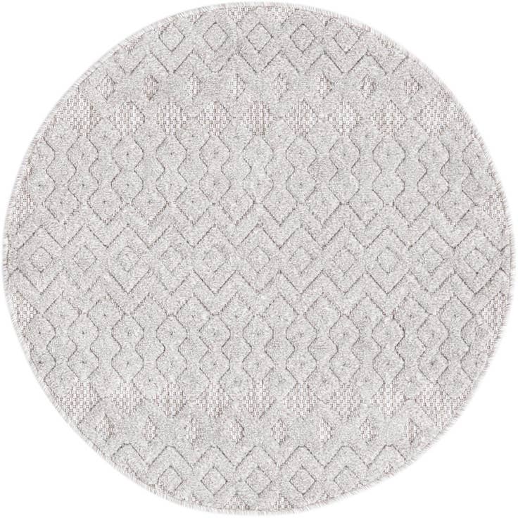 Detail image of 3' x 3' Easy-Clean Trellis Textured Indoor / Outdoor Round Rug