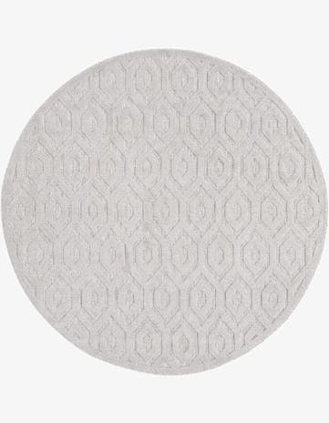 7' x 7' Easy-Clean Trellis Textured Indoor / Outdoor Round Rug