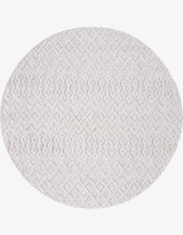 7' x 7' Easy-Clean Trellis Textured Indoor / Outdoor Round Rug