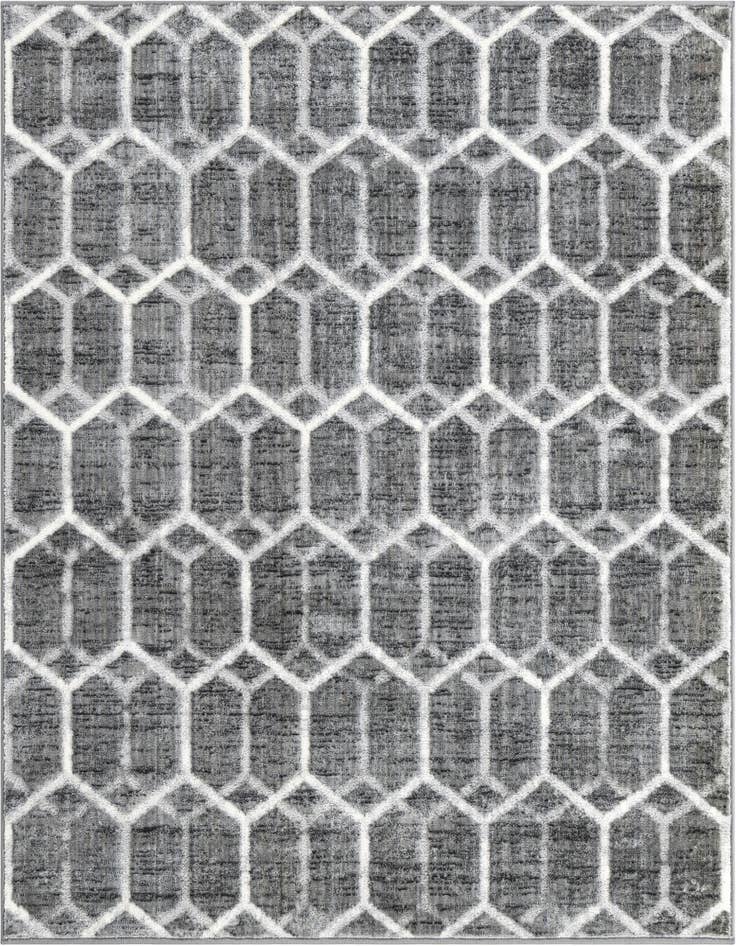 Detail image of 5' 3 x 5' 3 Lattice Trellis Square Rug