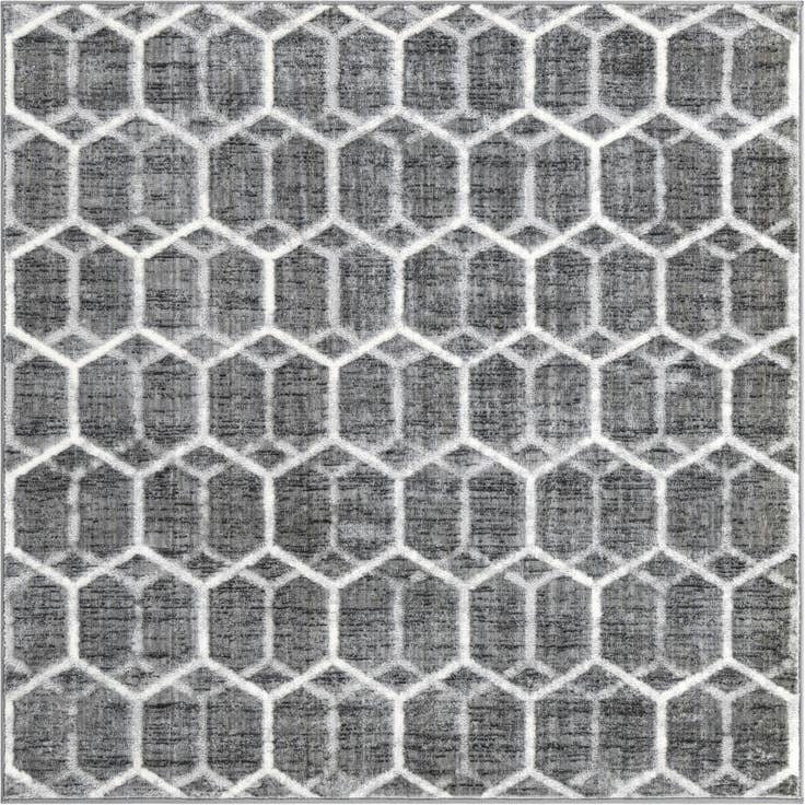 Detail image of 5' 3 x 5' 3 Lattice Trellis Square Rug