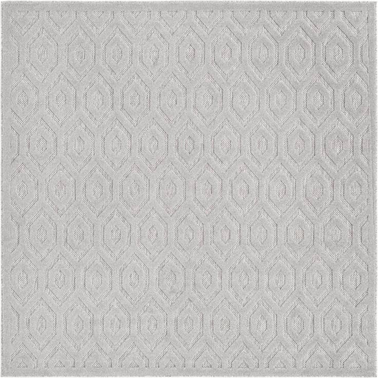 Detail image of 7' 10 x 7' 10 Easy-Clean Trellis Textured Indoor / Outdoor Square Rug