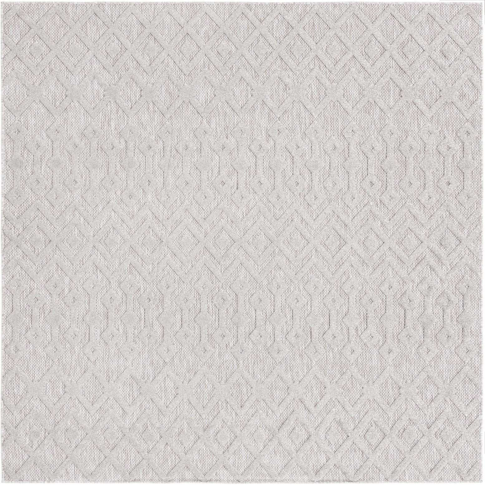 7' 10 x 7' 10 Easy-Clean Trellis Textured Indoor / Outdoor Square Rug