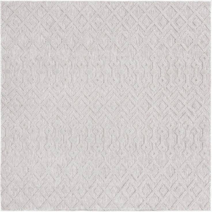 Detail image of 7' 10 x 7' 10 Easy-Clean Trellis Textured Indoor / Outdoor Square Rug