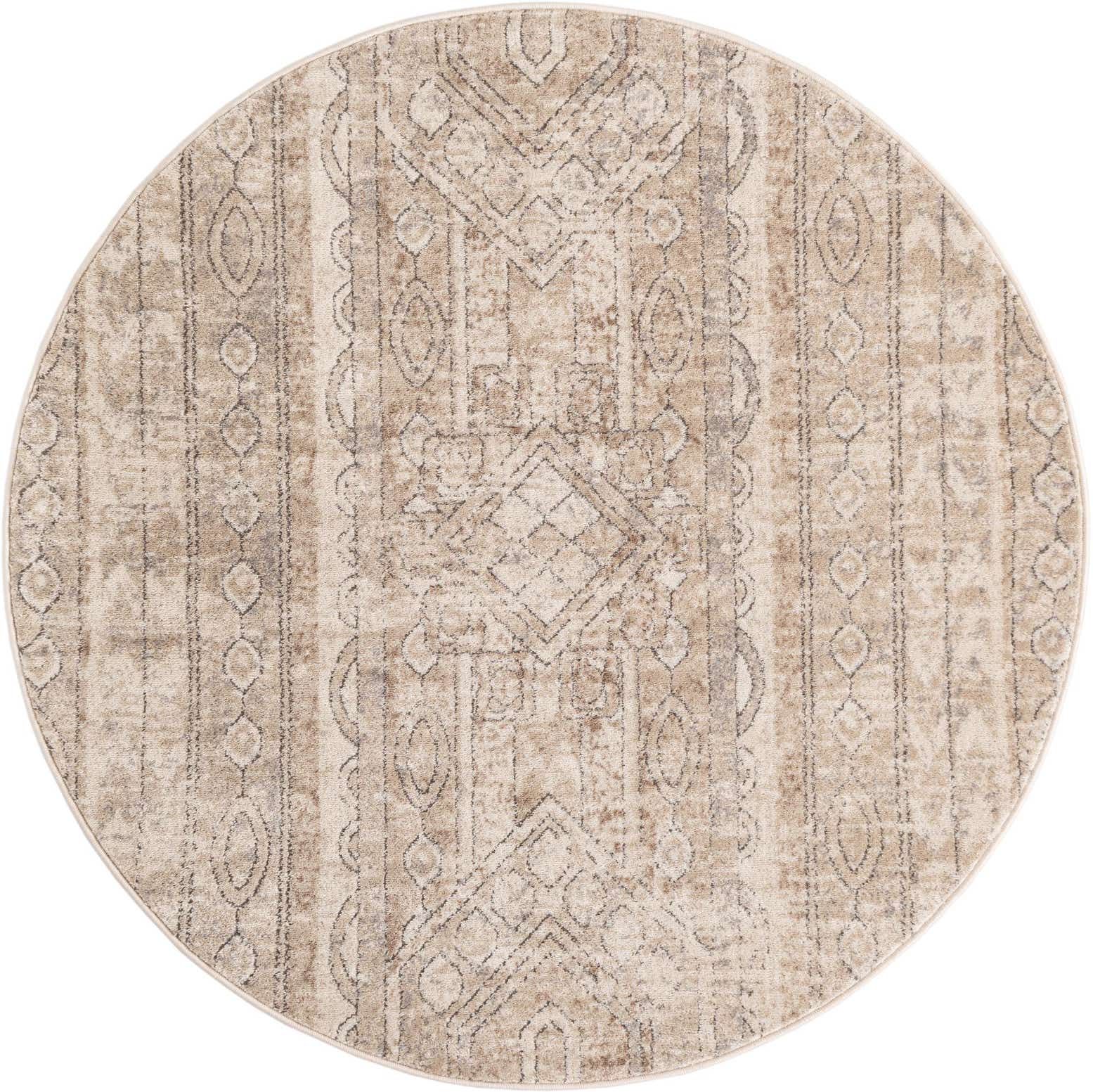 5' 3 x 5' 3 Grouse · Geometric rug, ivory
