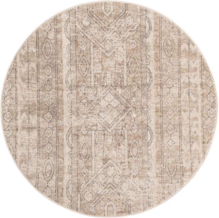 5' 3 x 5' 3 Grouse · Geometric rug, ivory
