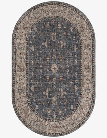 Harbor Blue Eco Traditional Oval Rug
