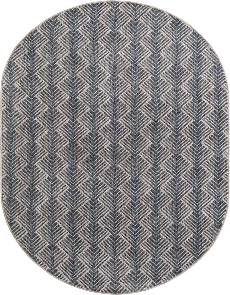 Detail image of 5' 3 x 8' Eco Trellis Oval Rug