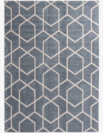 Harbor Blue Eco Trellis Rug