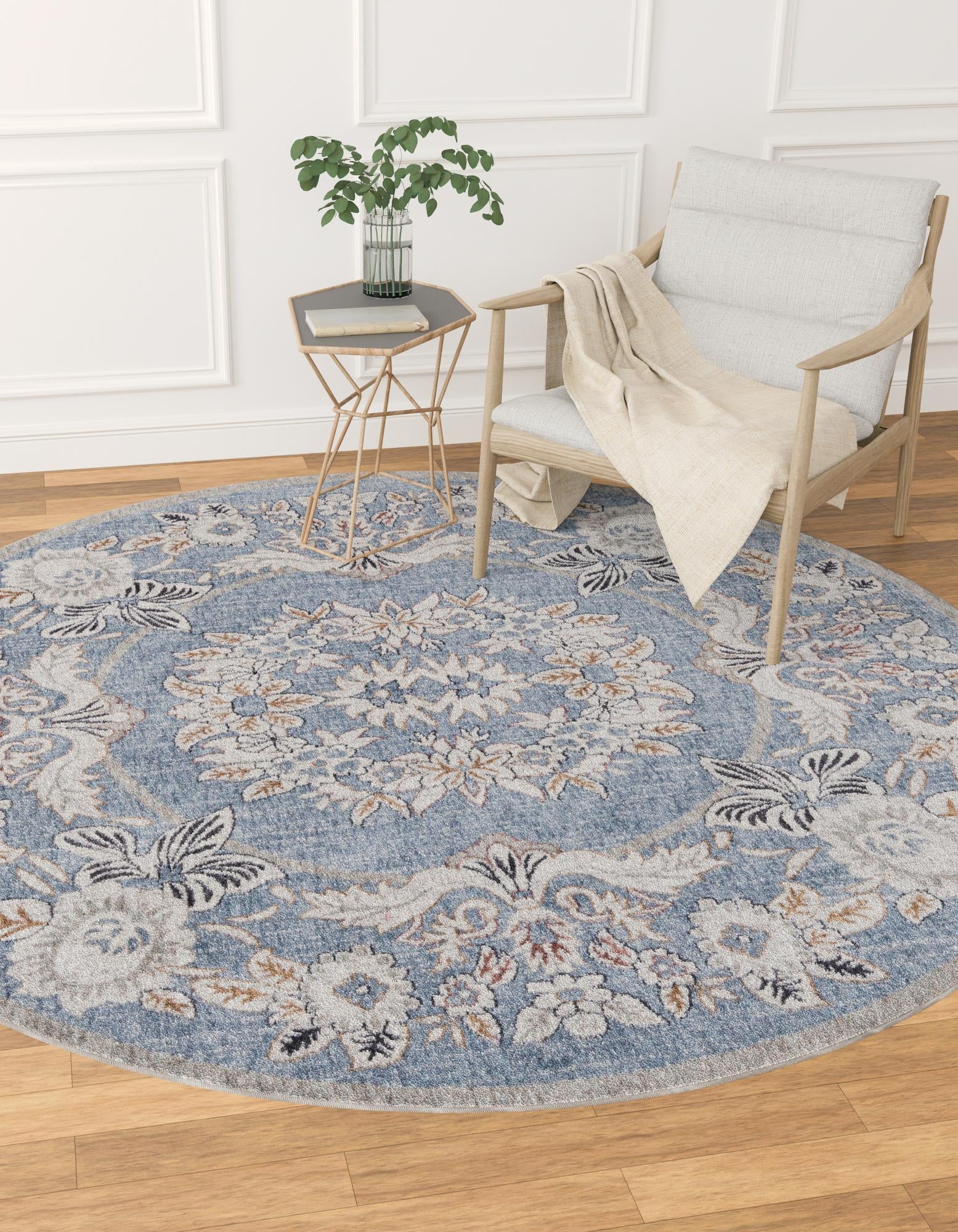 3' 3 x 3' 3 Eco Traditional Round Rug