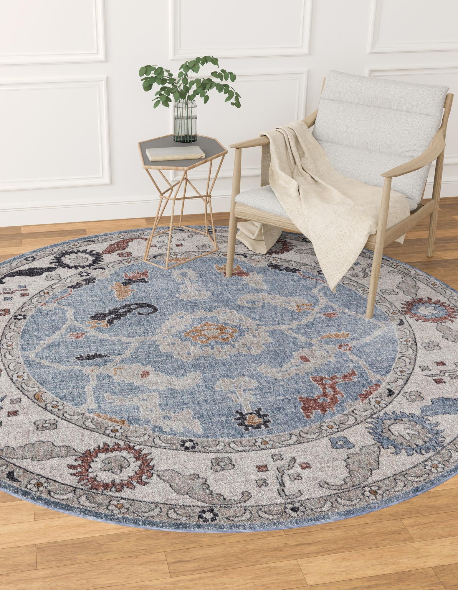 3' 3 x 3' 3 Eco Traditional Round Rug