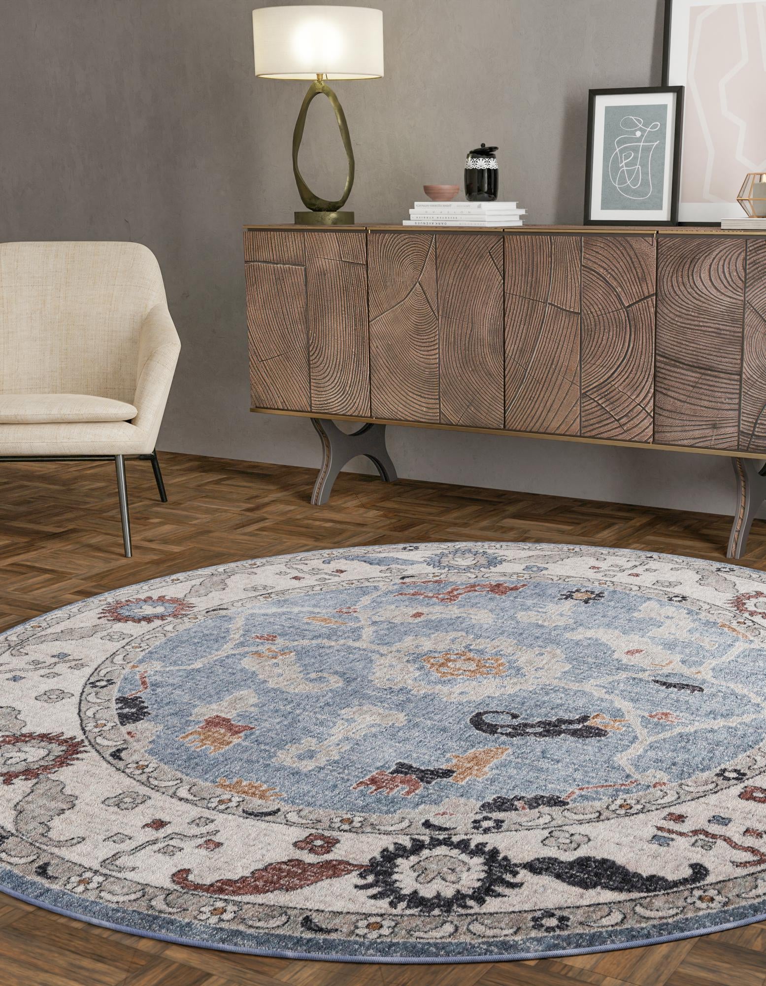 3' 3 x 3' 3 Eco Traditional Round Rug