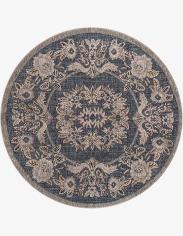 Harbor Blue Eco Traditional Round Rug