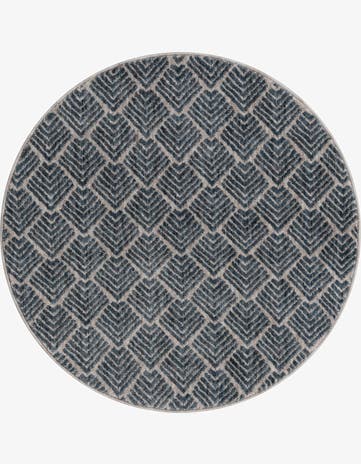 Harbor Blue Eco Trellis Round Rug