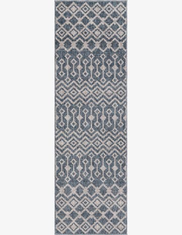 Harbor Blue Eco Trellis Runner Rug