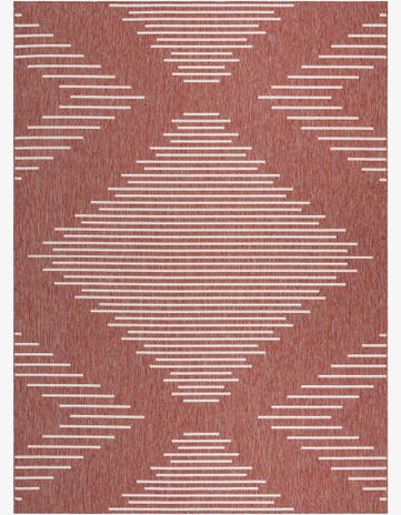 Harlow · Diamond Outdoor Rug, rust red